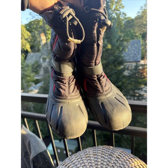 Sorel Womens Snow Boots Size 6 Red & Black With Insulated inserts, Slip On 01831 - Picture 15 of 16